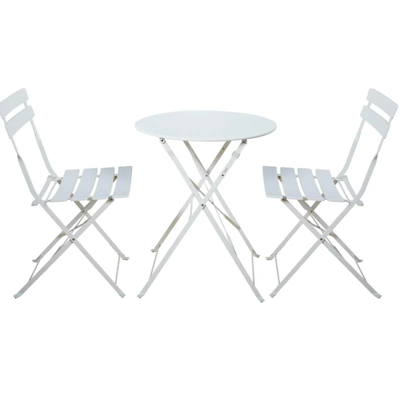 De Comedor Mesa Y Sillas Plegables De Metal Dining Room Set 1 Set / CTN Home Furniture Metal Board + Metal Tube Modern Iron