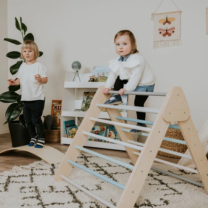 Kid wooden climbing frame  triangle climbing ladder education toys for kids