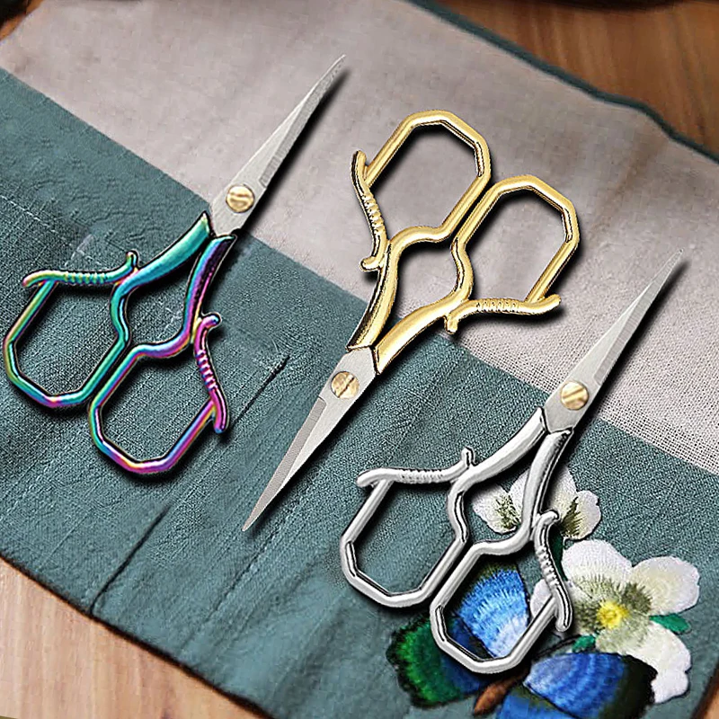 Beautiful Mini Retro Embroidery Scissors Plum Blossom Antique Scissors Stainless Steel