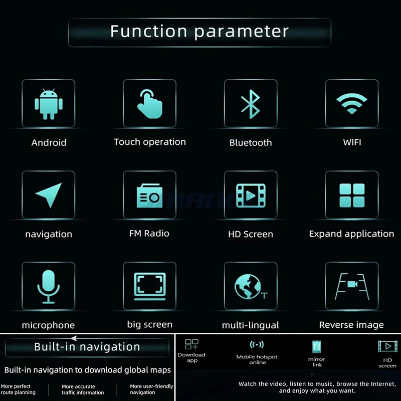 1 Din 1080 9 inch Touch Screen Mirror Link Wifi Gps Car Universal Android Car Mp5 Radio Video Dvd  Auto Player Stereo Multimedia