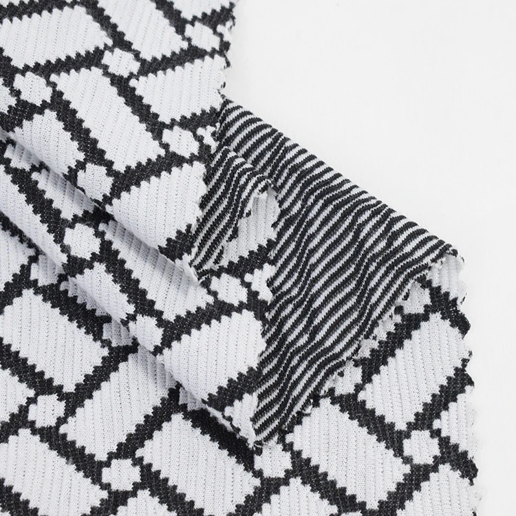 Manufacturer Wholesale Black And White Striped Jacquard Yarn dyed Thick Satin fabric