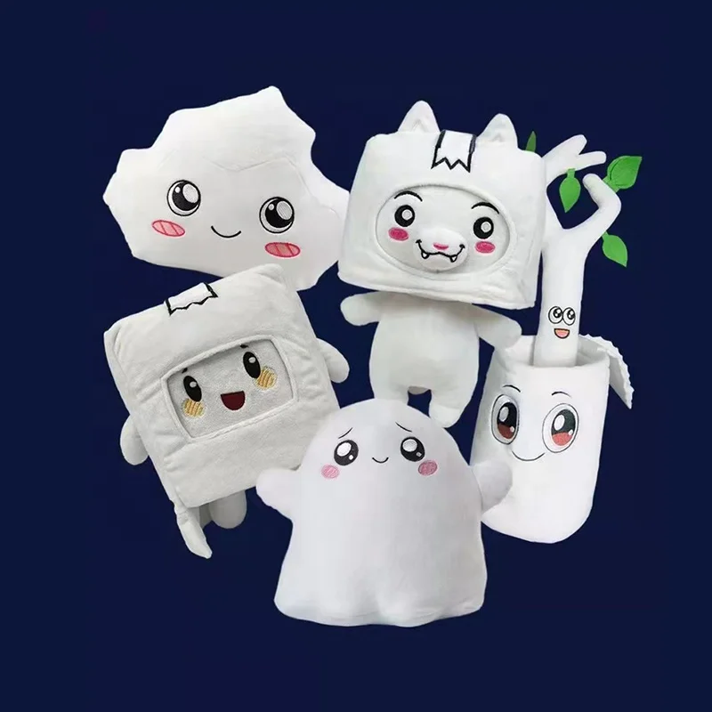 Lankybox Foxy Boxy Stuffed Doll Youtube Luminous Glow in the Dark Rocky Ghosty Plush Toys