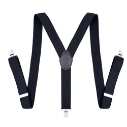 Whole Sale 3.5cm  Elastic Mens Suspender Metal Clips with Three adjustable Metal Clips Casual Style
