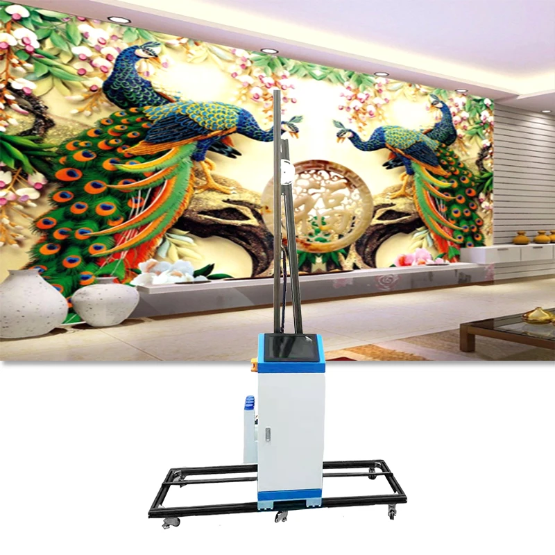 With wheels new Generation 3d vertical wall printer machine price inkjet printing Art murals and posters on wall