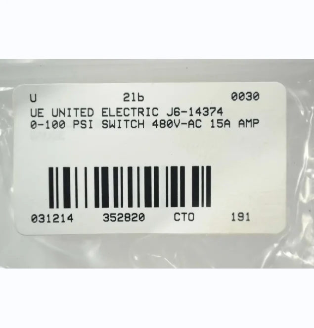 Ue United Electric J6-14374  Differential Pressure Switch 480v-ac