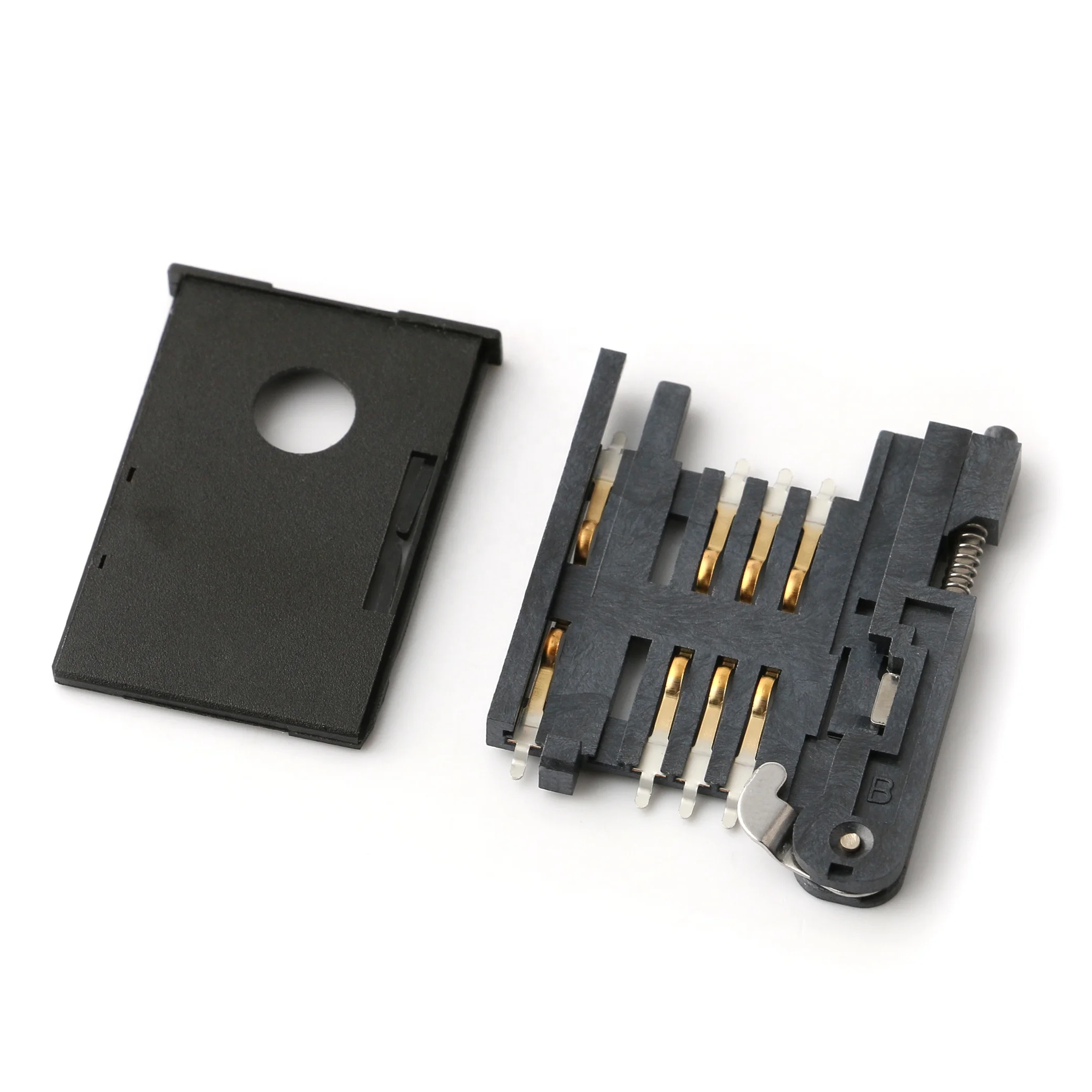 sim card connector 8pins KF016 Copper Plated black Push Sim Card Connectors