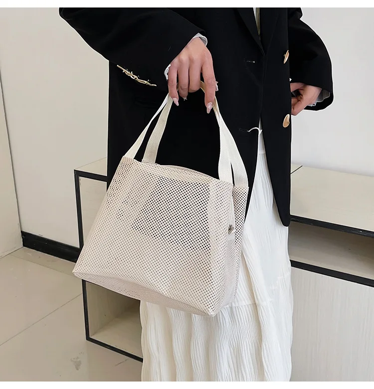 Ultralight Large Straw Hollow Out Beach Bags Crochet Weave Summer Women Hand Mesh Tote Bag