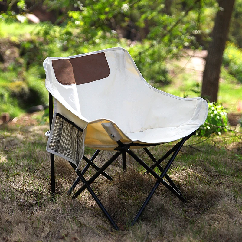 Manufacturer Enlarge Size Heavy Duty Oxford Fabric Folding Portable Outdoor Camping Moon Chair