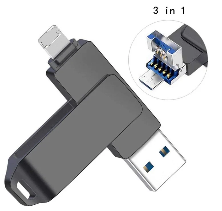 Новый Otg Usb 3 0 1 флэш-накопитель для телефона Usb/Otg/Lightning в Ios/Type-C внешних устройств