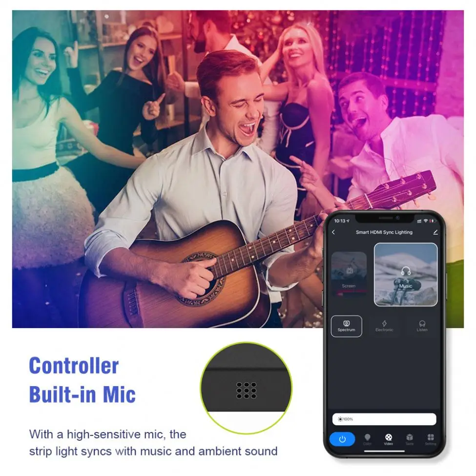 HDMI Sync Box Tuya WIFI Smart LED Backlight TV Strip Lights Voice Control With Alexa Google Assistant HDMI Sync Light