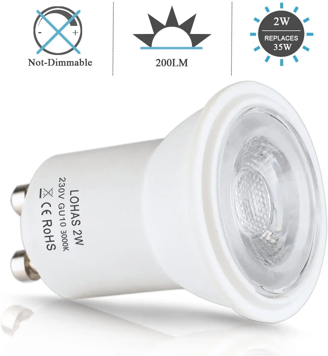  2 Вт Mini GU10 MR11 SMD LED небольшой Точечный светильник с регулируемой яркостью хорошо используется для внутреннего