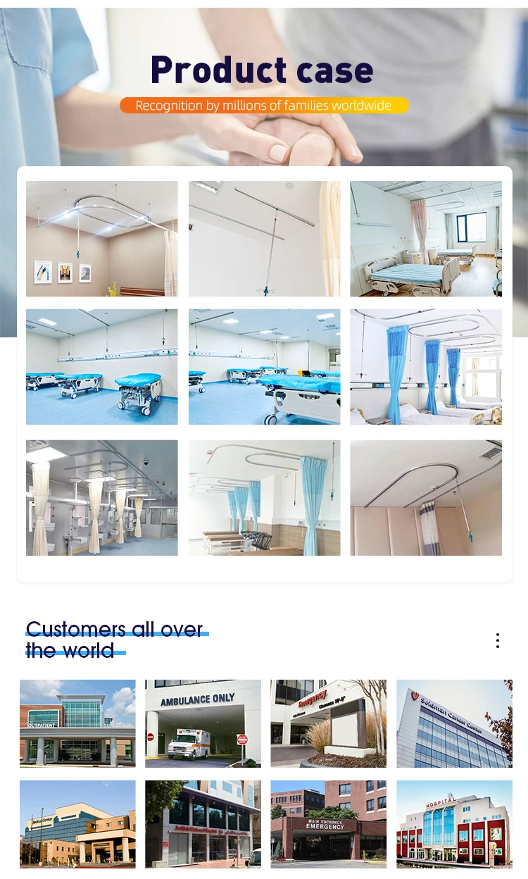 Hot-selling Hospital Aluminum Alloy Curtain Rail Luxury Medical Curtain Track East Use Bracket Curtain Track