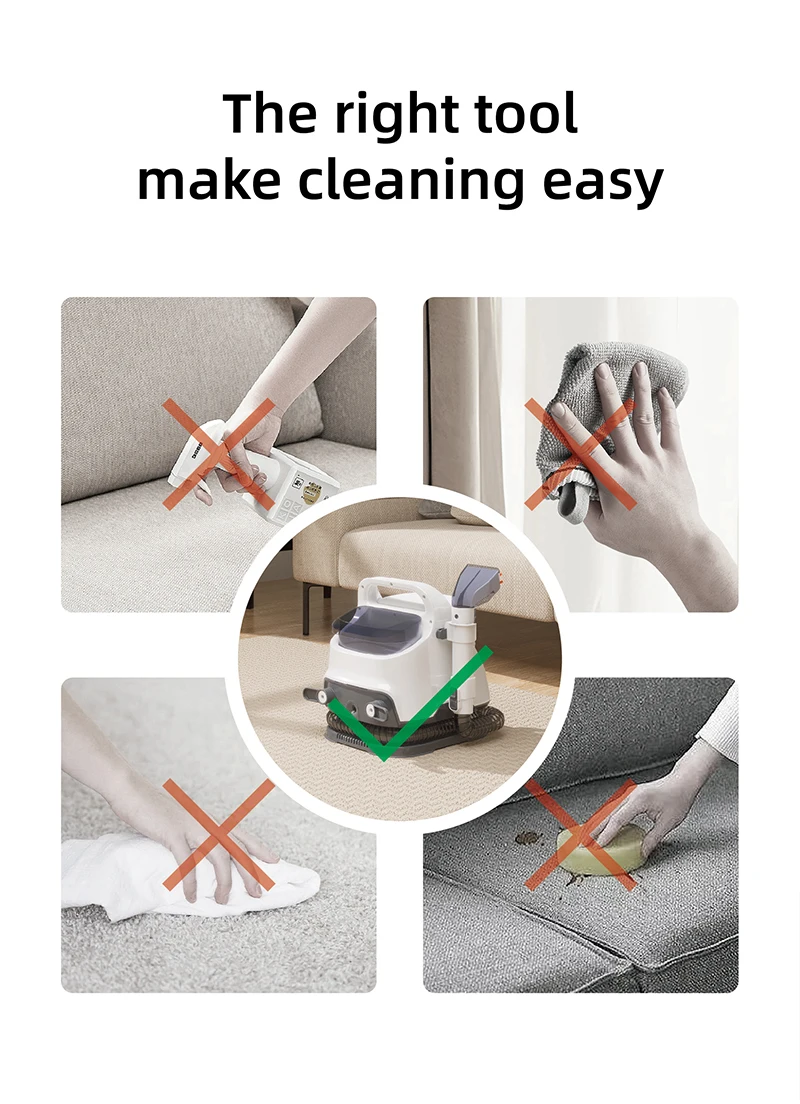 Newly upgraded large suction wired vacuum cleaner 3 in 1 dry and wet dual-use fabric carpet cleaning machine