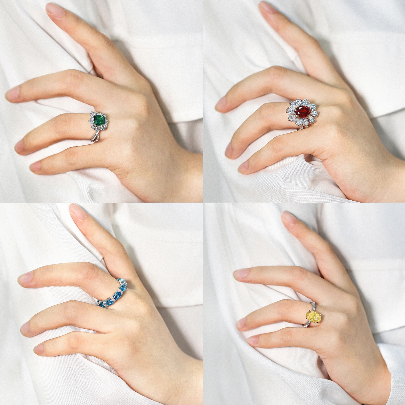 Custom factory price rings jewelry women white gold plated cubic zirconia moissanite wedding rings 925 silver