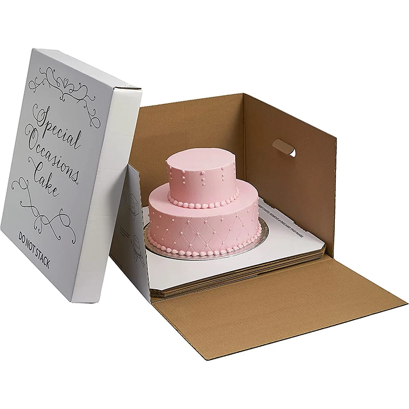 6 8 9 10in cake decorating box Foldable custom printed clear PVC paper cardboard made packaging with window cake pastry box