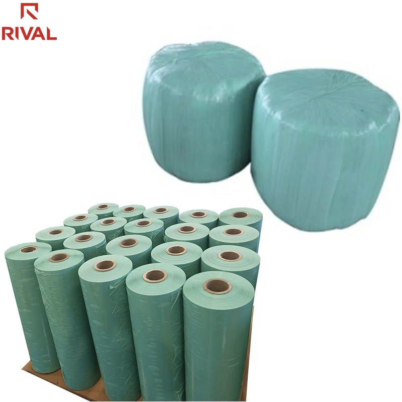 Film Stretch Agriculture UV Resistant Plastic Hay 750mm 500mm 25mic LLDPE Plastic Silage Stretch Wrap Film