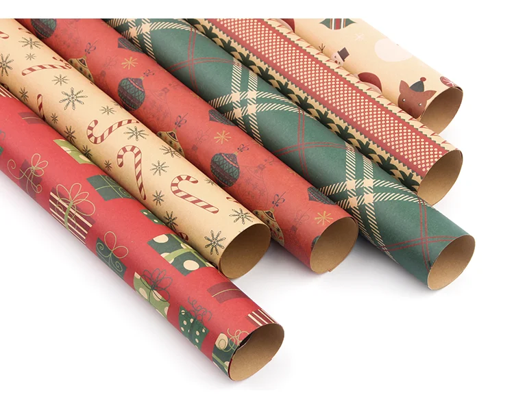 Retro kraft paper snowflake wrapping paper for Christmas gift box