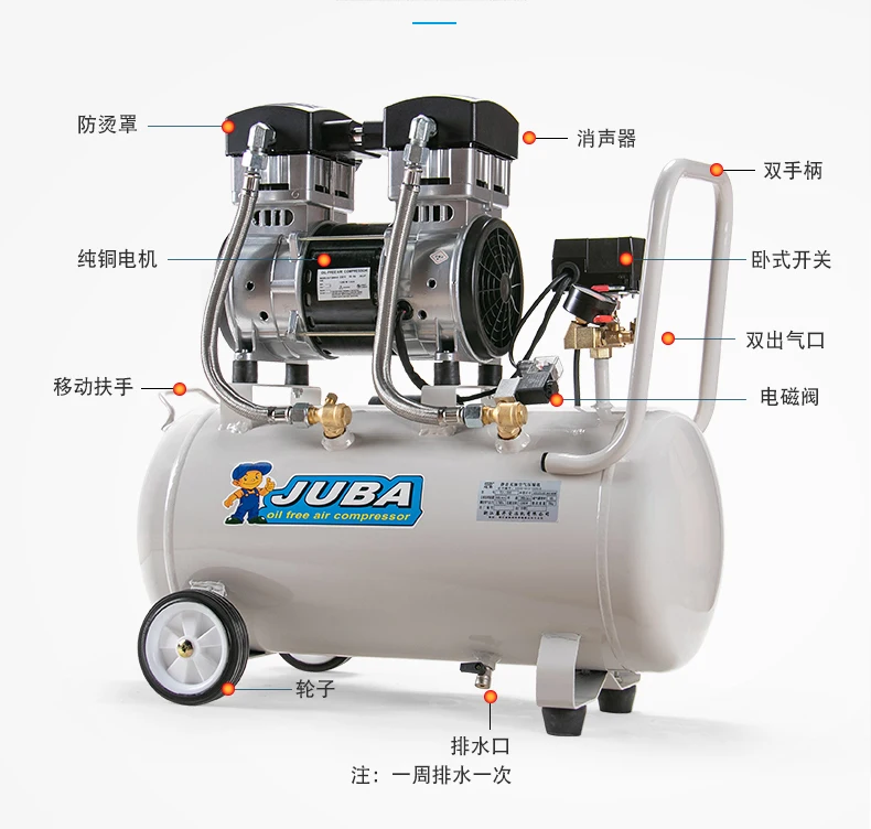 Air compressor oil-free silent air pump industrial-grade 220V air compressor large-scale painting high-pressure  pump