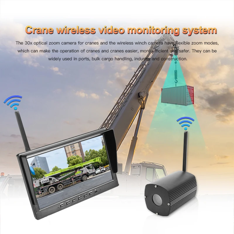 10.1-inch non-touch screen HD loopable video tower crane camera Bulk cargo loading and unloading Auxiliary blind spot