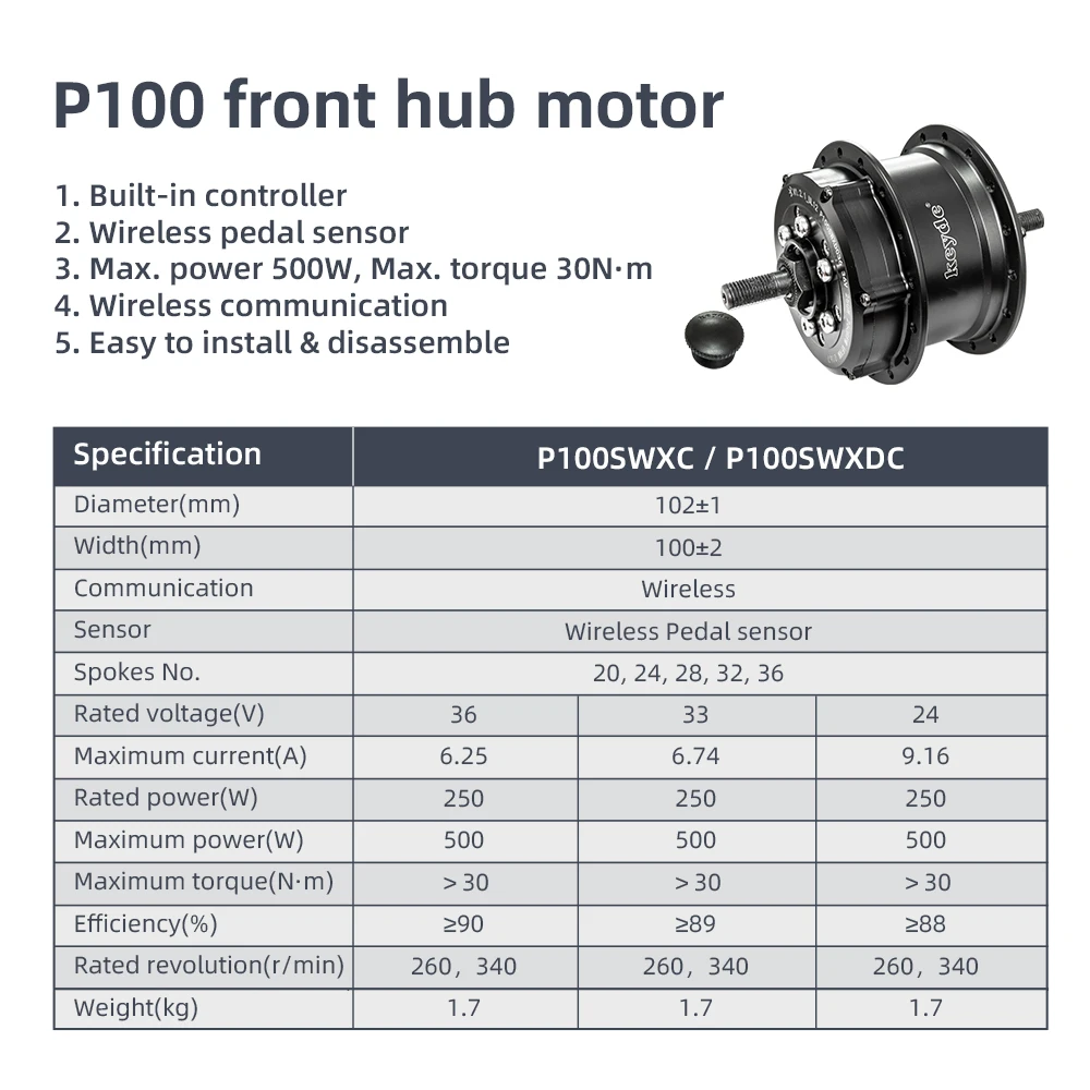 Keyde 250W Motor Controller Inside Lithium Battery Electric Bicycle Kit