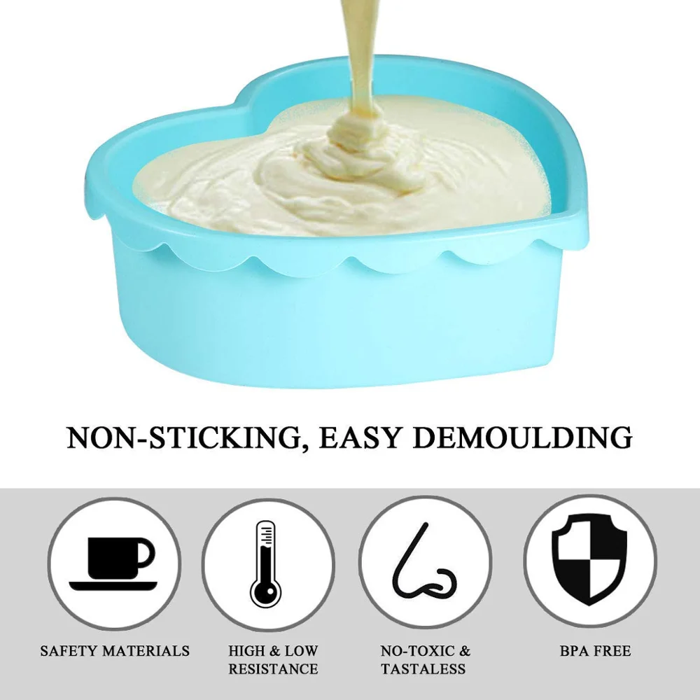 Loving Heart Diy Dessert Mold Western Baking Silicone Cake Mold Kitchen Baking Food Grade Silicone Cake Pan