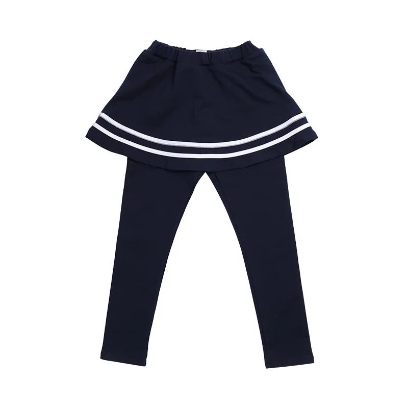 Детская весенне-осенняя юбка-брюки для девочек в британском стиле с обычными штанинами
