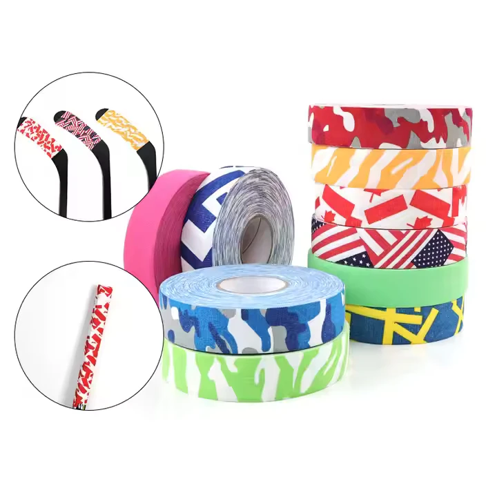 Custom Cotton Fabric Cloth Hockey Stick Tape for Ice Roller Hockey Stick, Blade Handle protector Hockey Tape