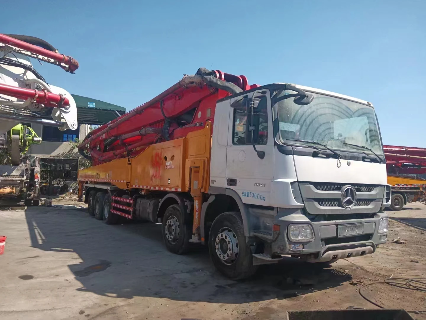 62m Sany Mercedes concrete boom pump truck 62 meter