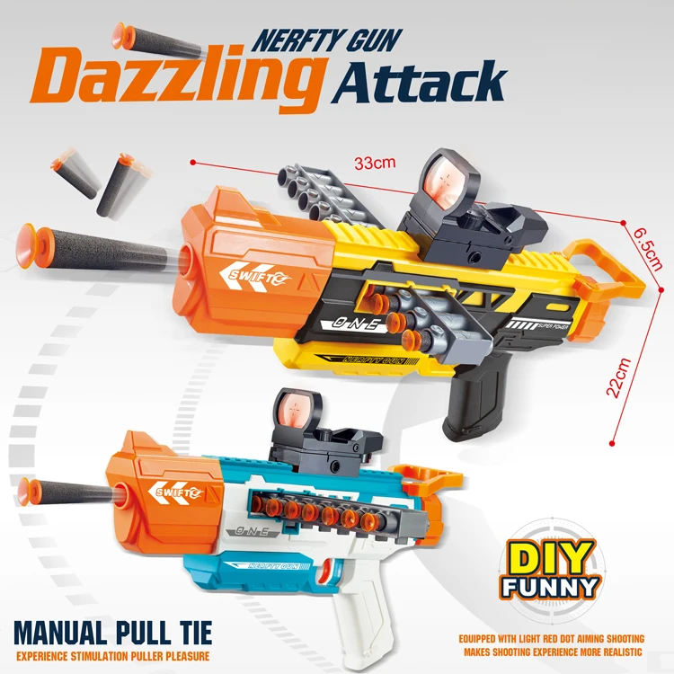 Soft Bullet Gun Soft Foam Bullet Blaster Toy air soft Gun  And Weapons Army Shell Ejecting Toy Metal Guns