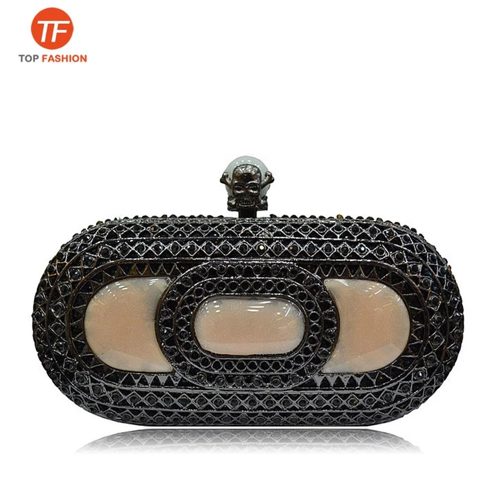 Китайская фабрика, оптовая продажа, клатч со стразами для официальной вечеринки, женская вечерняя сумка с черепом