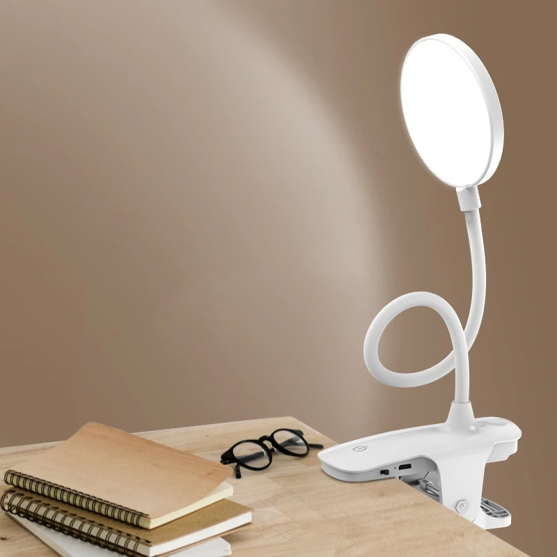 Bedside European Round Nordic Eye  Desk Clip Usb Rechargeable Bedside Modern Led Table Reading Lamp