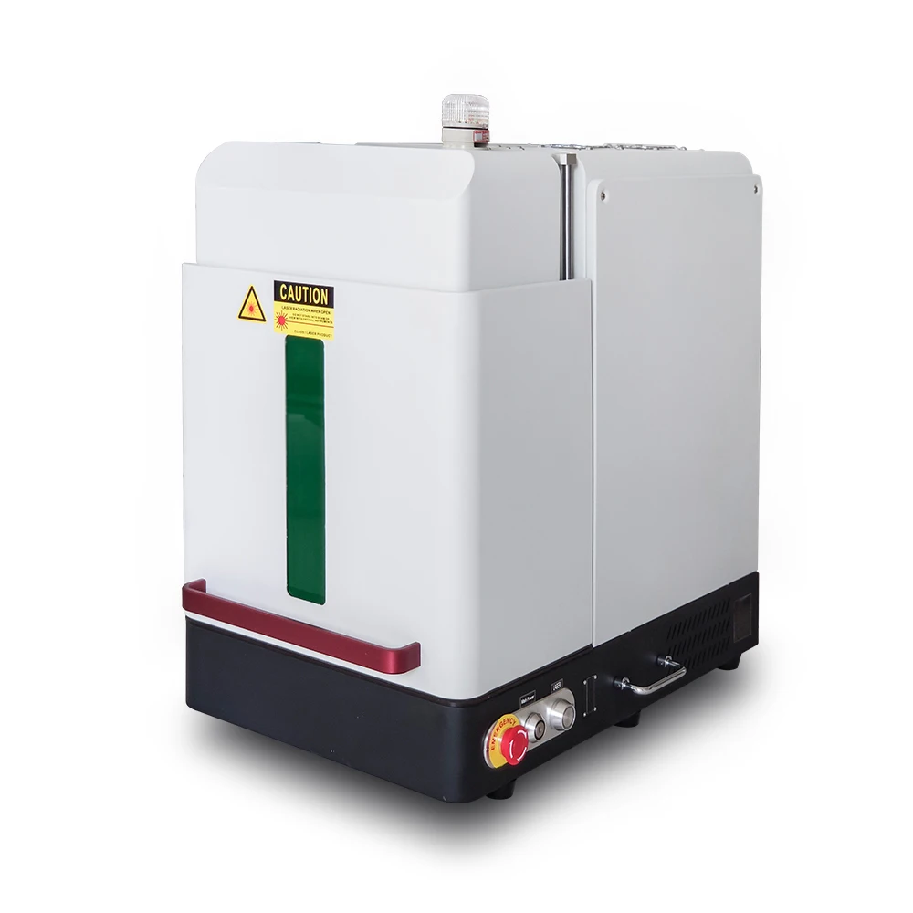 enclosed fiber laser marking machine bird rings jewelry laser with rotary system
