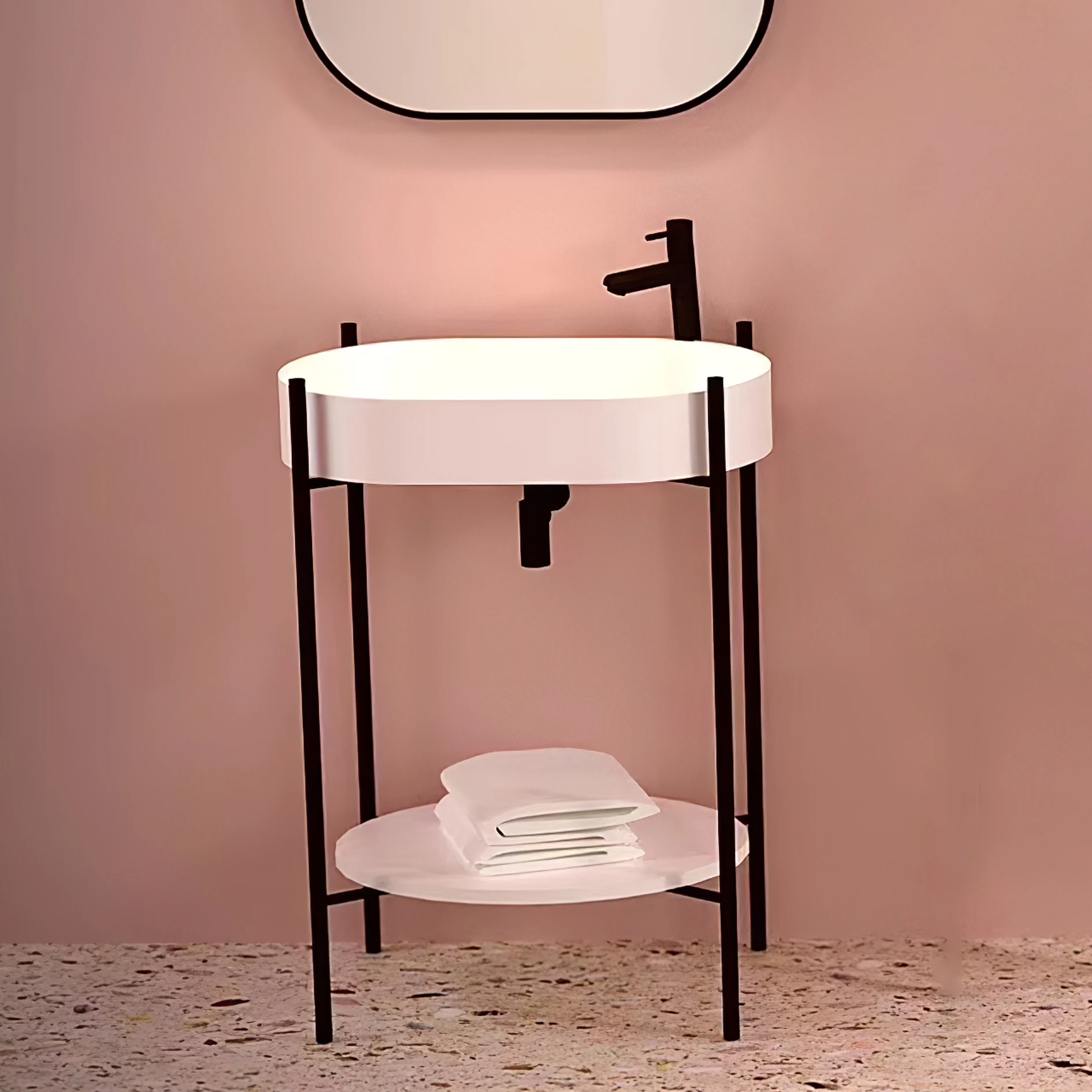 Fanwin Solid Surface Medical Use Anti Bacterial Bathroom Hand Wash basin sink