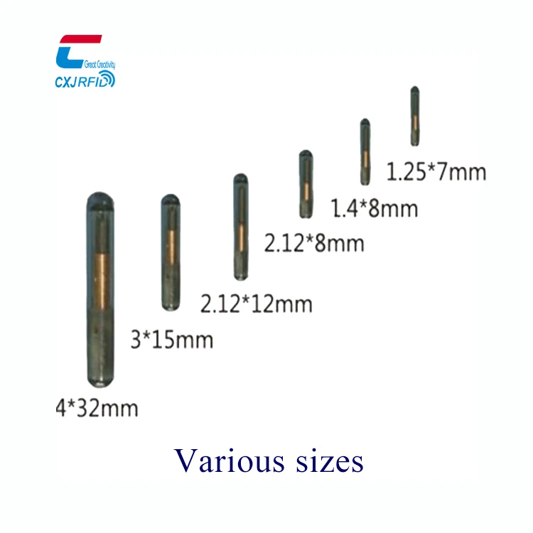 134.2KHZ FDX-B EM4305 Fish Chip Implant Microchips Syringe Glass Tag RFID Animal ID Pet Dog Microchip For Animals