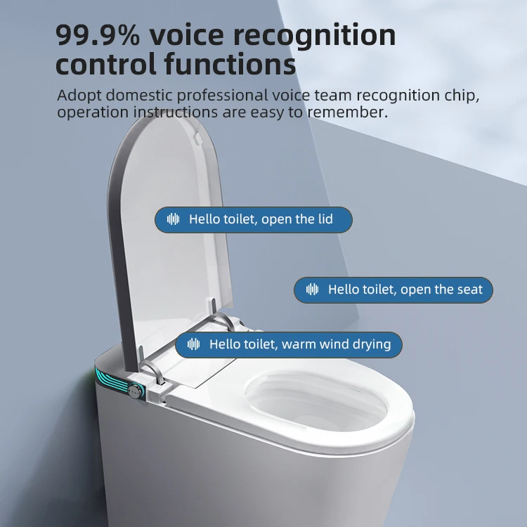 Modern sanitary ware P trap wc Floor Mounted Elongated Foot Sensor  bathroom intelligent smart toilet