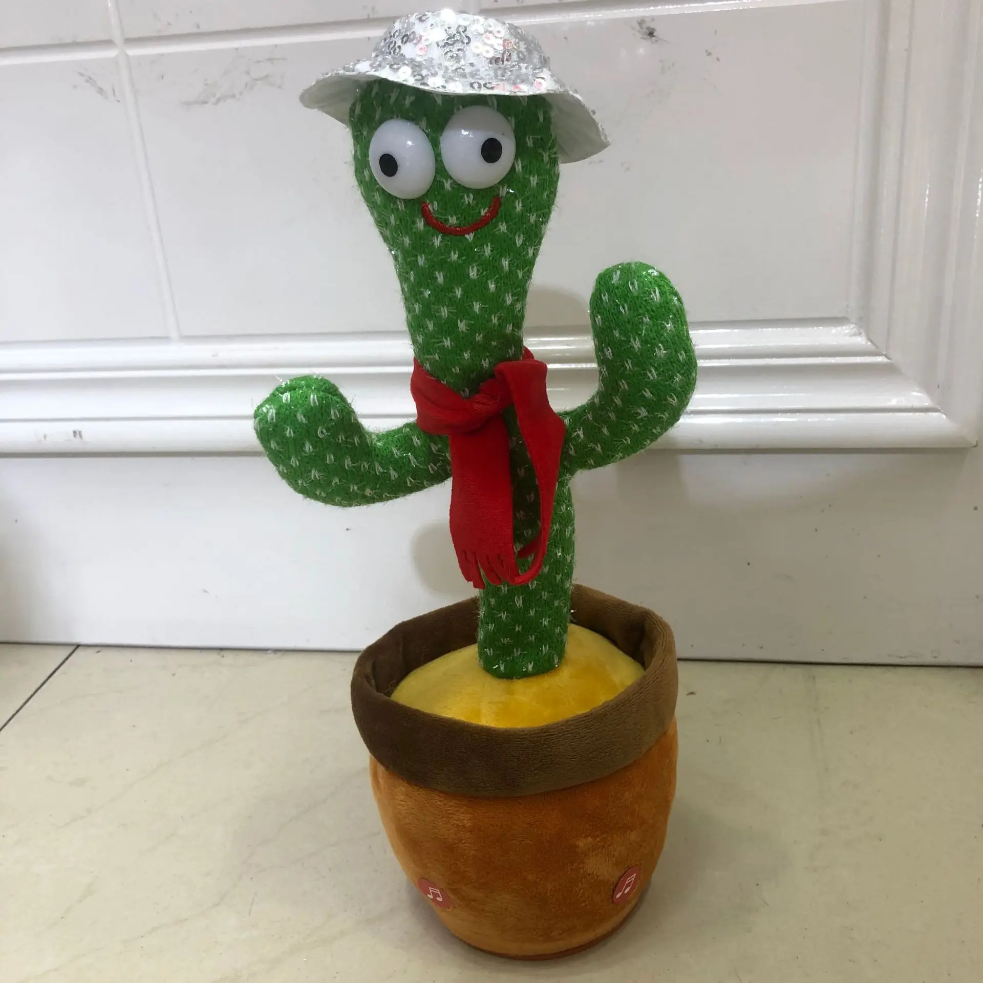 Hot selling singing and dancing learning to speak cactus twisting electric plush toy learning to speak can be recorded toys