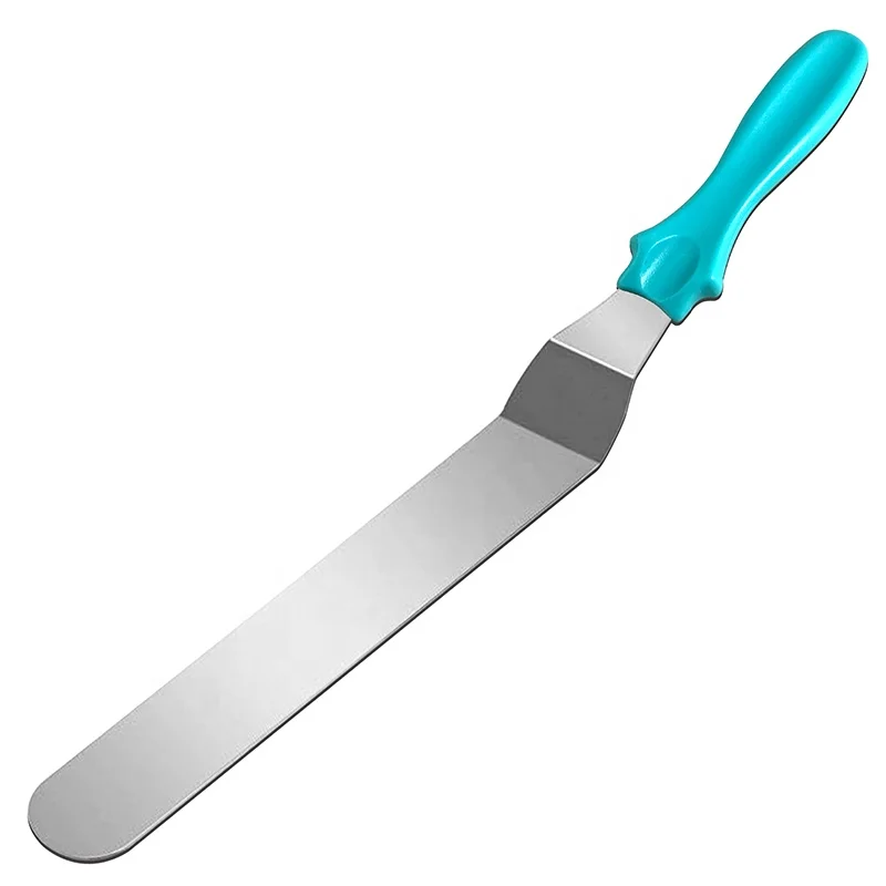 Hot Sale Angled Stainless Steel Cake Icing Spatula With Plastic Handle