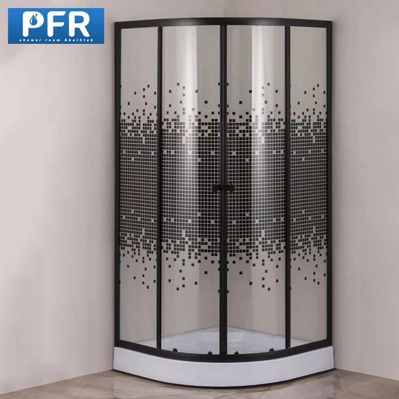 Modern 5mm Thick Sliding Glass Shower Screen Stainless Frame Indoor Bathroom Accessory  Appearance Tempered Glass