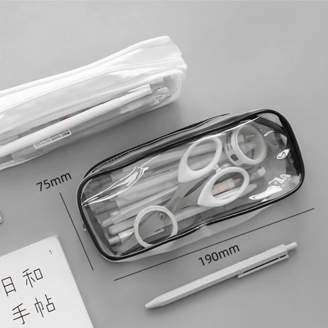 China factory pencil bag PVC square waterproof storage bag transparent pencil case pencil case