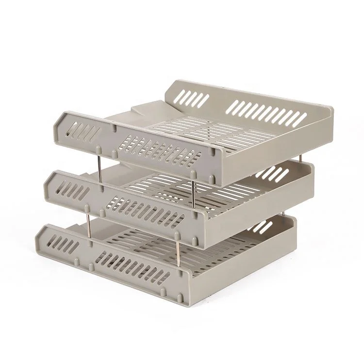 
Classic Custom Color 3 Layer Stackable Office Desktop Stationery Plastic File Tray 