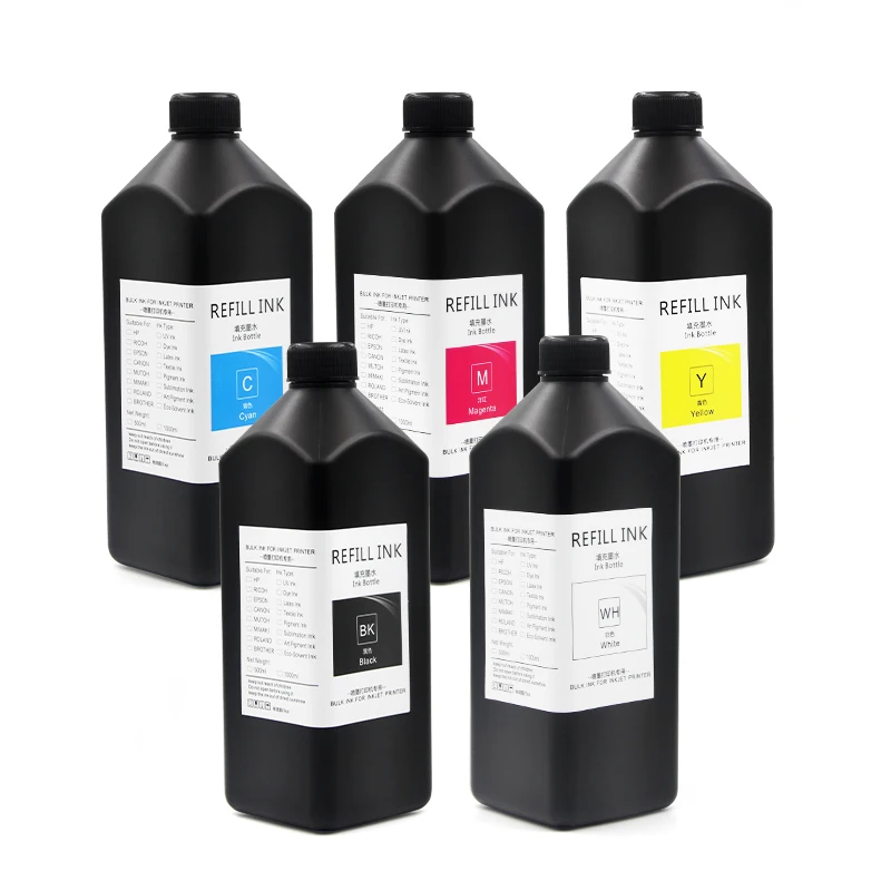Ocbestjet 1000ML/Bottle Soft LED UV Ink For Epson DX5 DX7 TX800 UV LED Printer