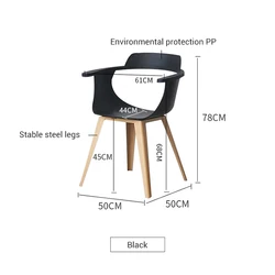 Huihong OEM poltrona 61*44*78cm sillas para comedor patio silla de plastico fauteuil design italien dining table and chair