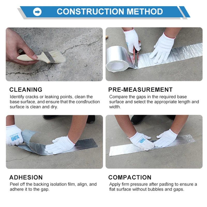 Roof leak repair material single-sided aluminum foil self-adhesive butyl waterproof tape