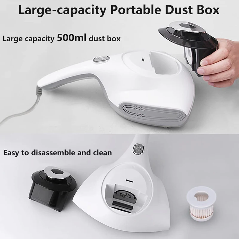 12KPa Powerful Suction Handheld Deep Mattress Vacuum Cleaner for Bed Pillows Sofa Sheet