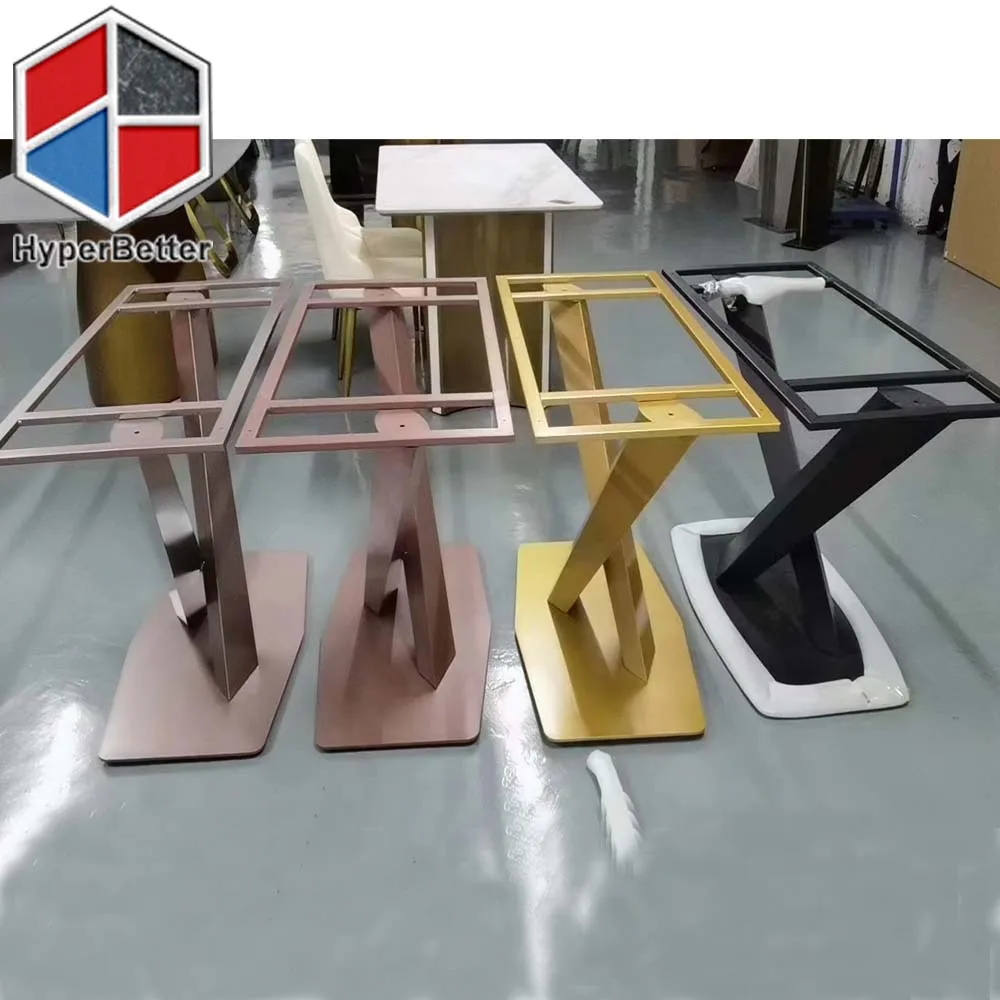Metal X design table leg for rectangle dining table
