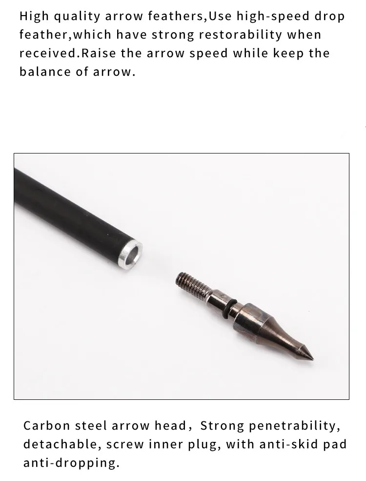 Archery Arrow Spine 500 600 Pure Mixed Carbon Arrow long inch Plastic Vanes Compound Recurve Bow Hunting