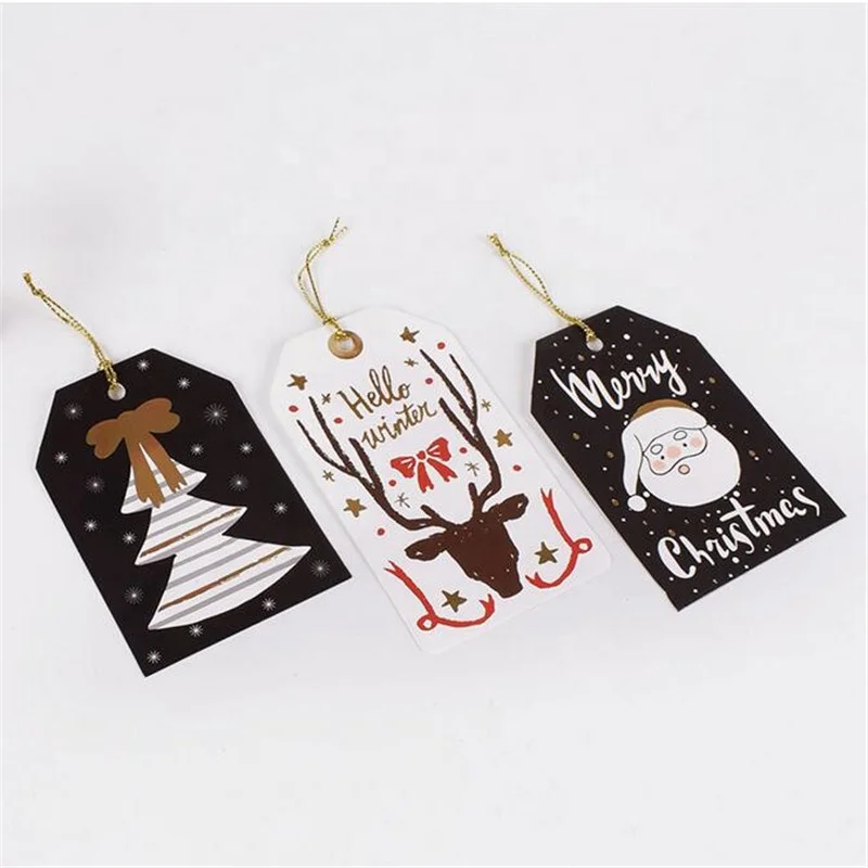 High Quality Vintage Custom Printed Christmas Gift HangTag, Personalised Cardboard Paper Tags