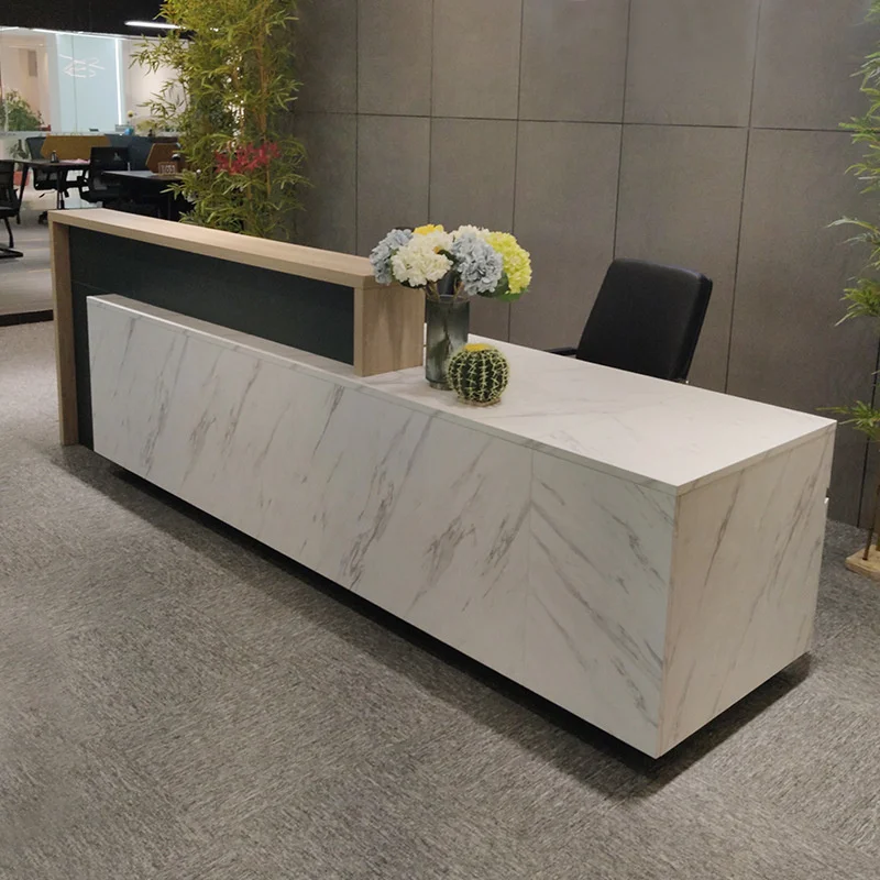 Modern Design Wood Panel Reception Desk Office Bar Beauty Salon Restaurant Front Desk-for Small Nail Salon Fronts Hospital
