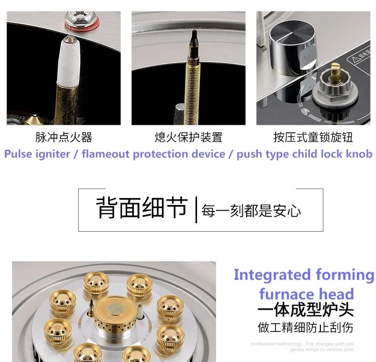 Настольная и Встроенная газовая плита из нержавеющей стали для гостиниц уличная