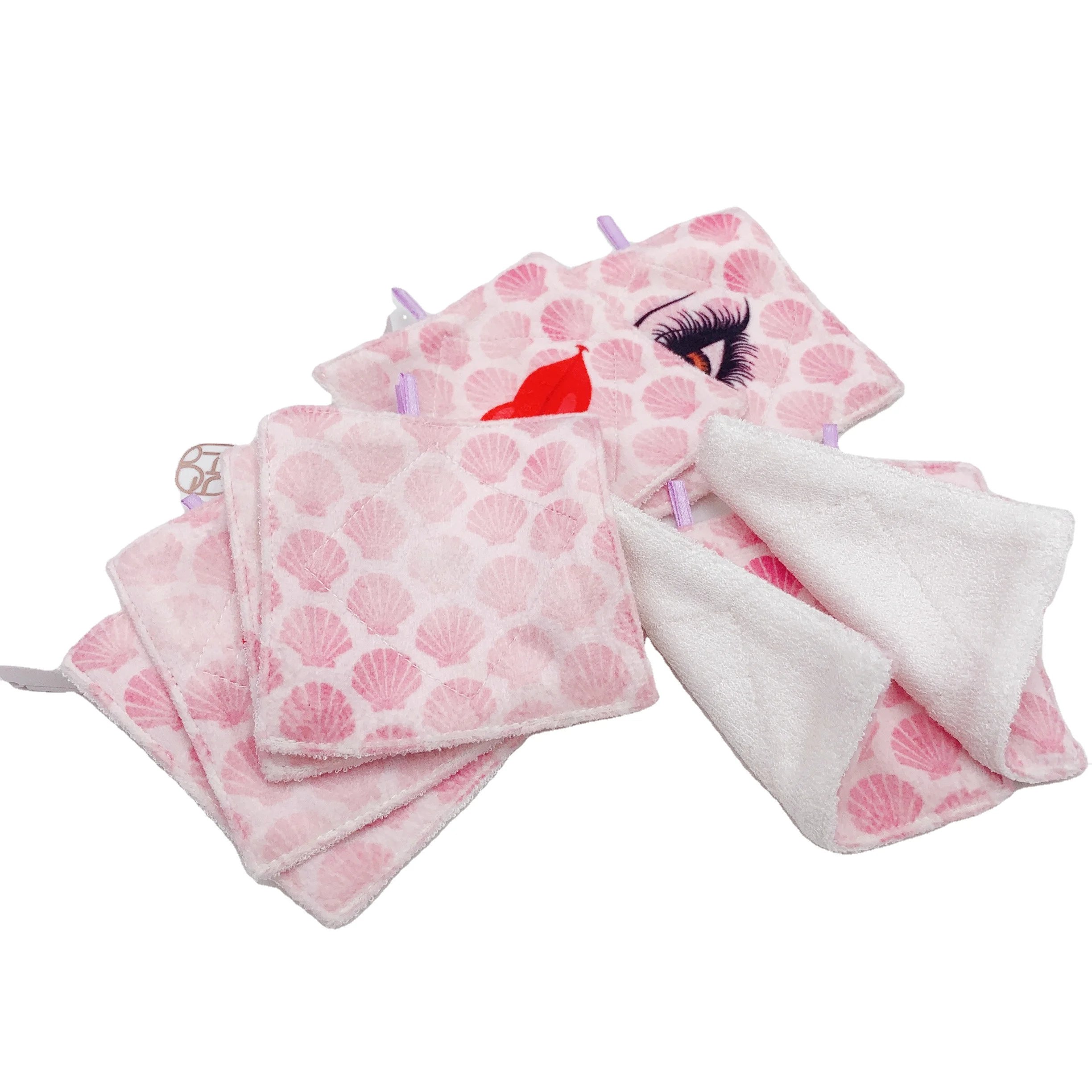 Super Soft Customized Microfiber Microfibre Washable Facial Reusable Makeup Remover Pads